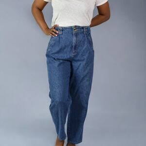 Vintage Gloria Vanderbilt Jean Blue Baggy High Rise Pleat Barrel Tapered Size 10